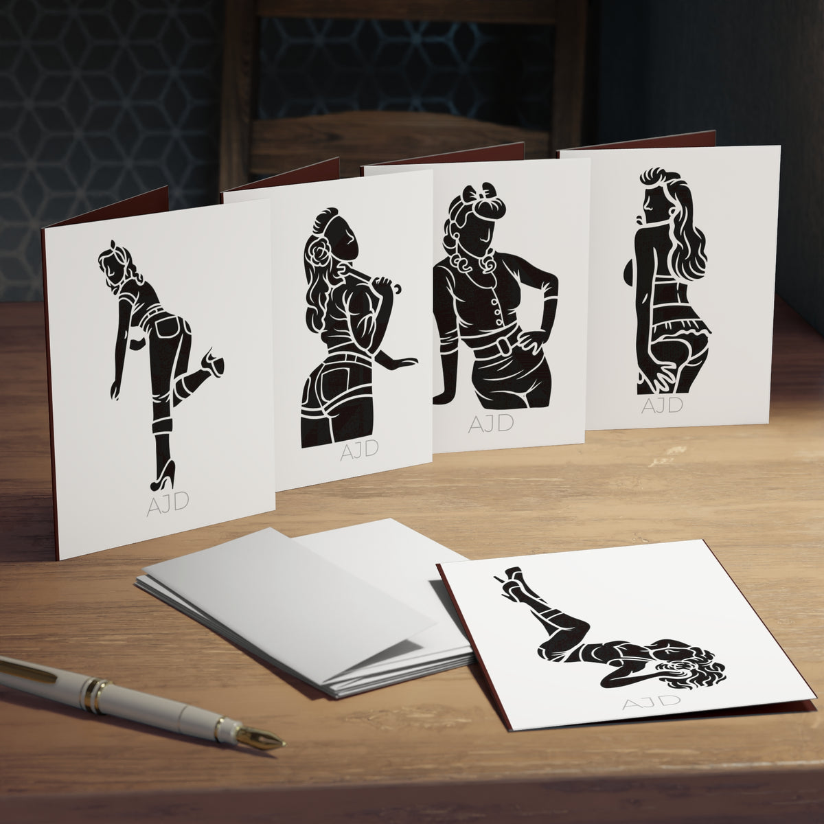 5-Pack Pin-Up Greeting Cards (Blank Inside)