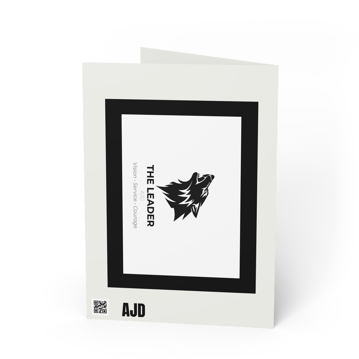 The Leader Wolf Greeting Card – Vision, Service, Courage