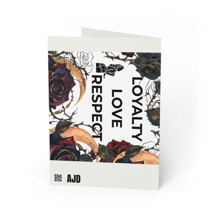2-in-1 Loyalty Love Respect Floral Greeting Card & Postcard