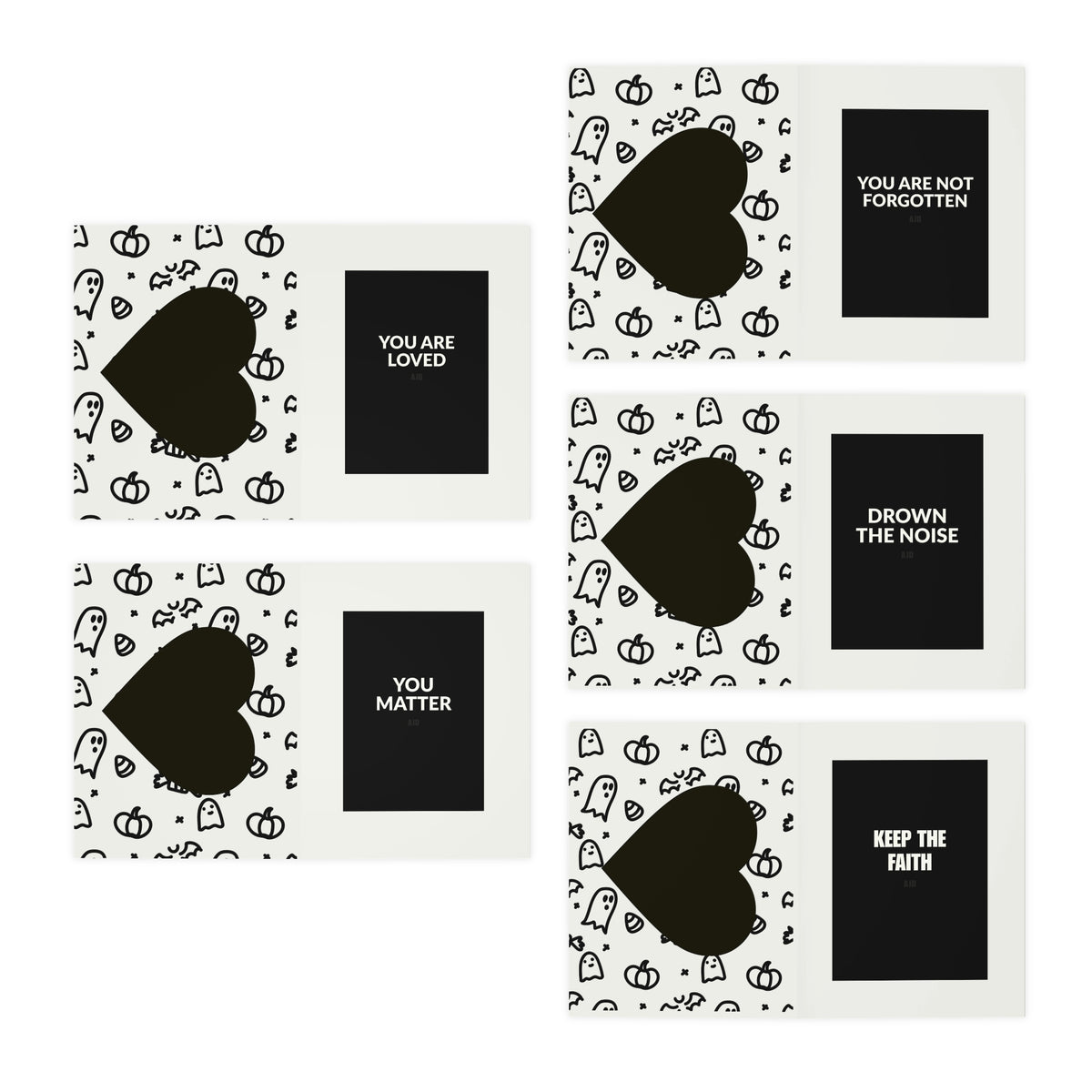 2-in-1 Greeting Cards & Postcards, 5-Pack