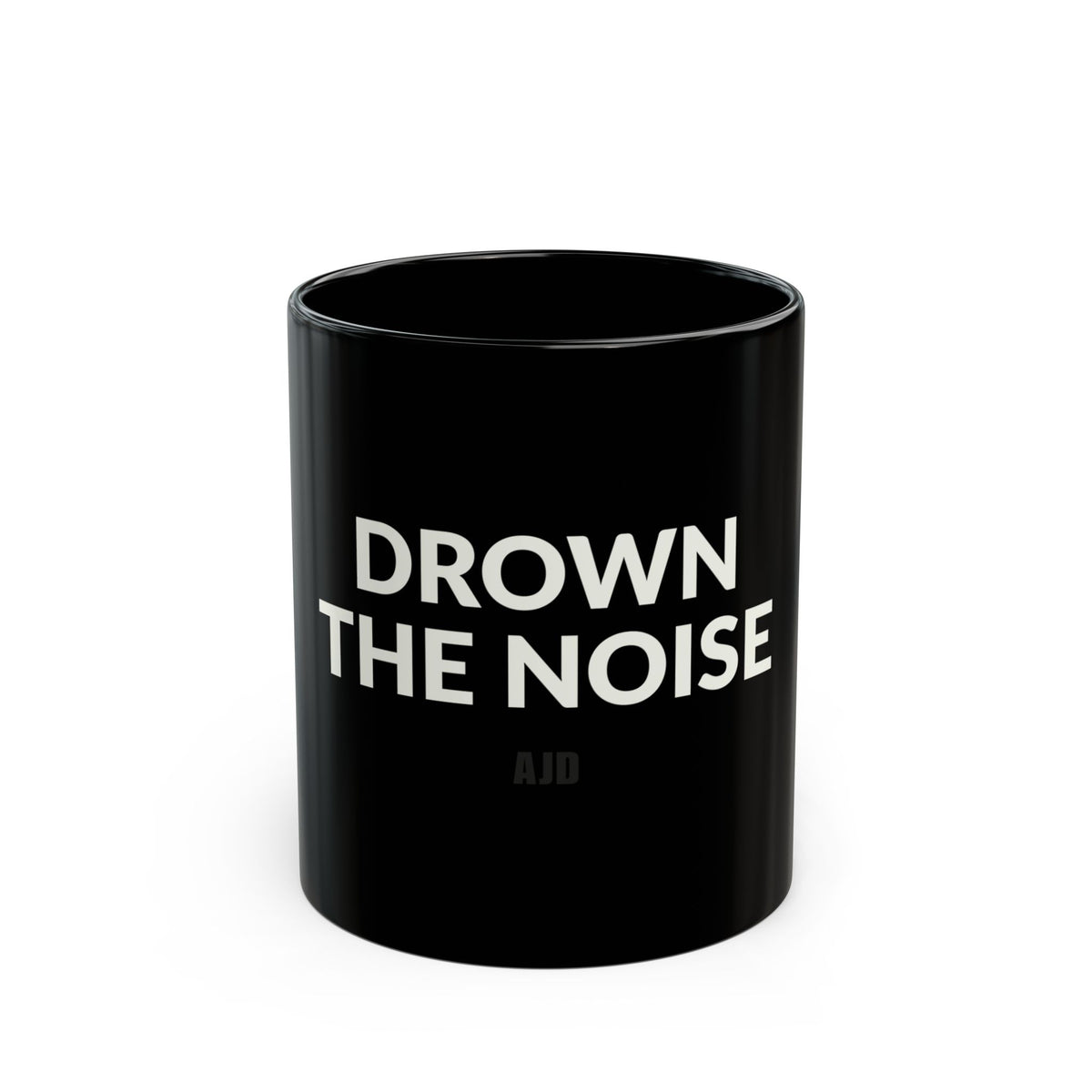Drown the Noise Black Ceramic Mug