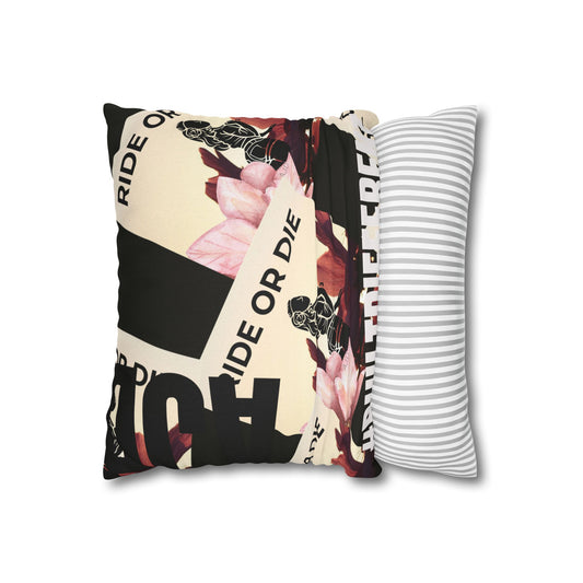 Ride or Die Long-Distance Love Square Pillowcase