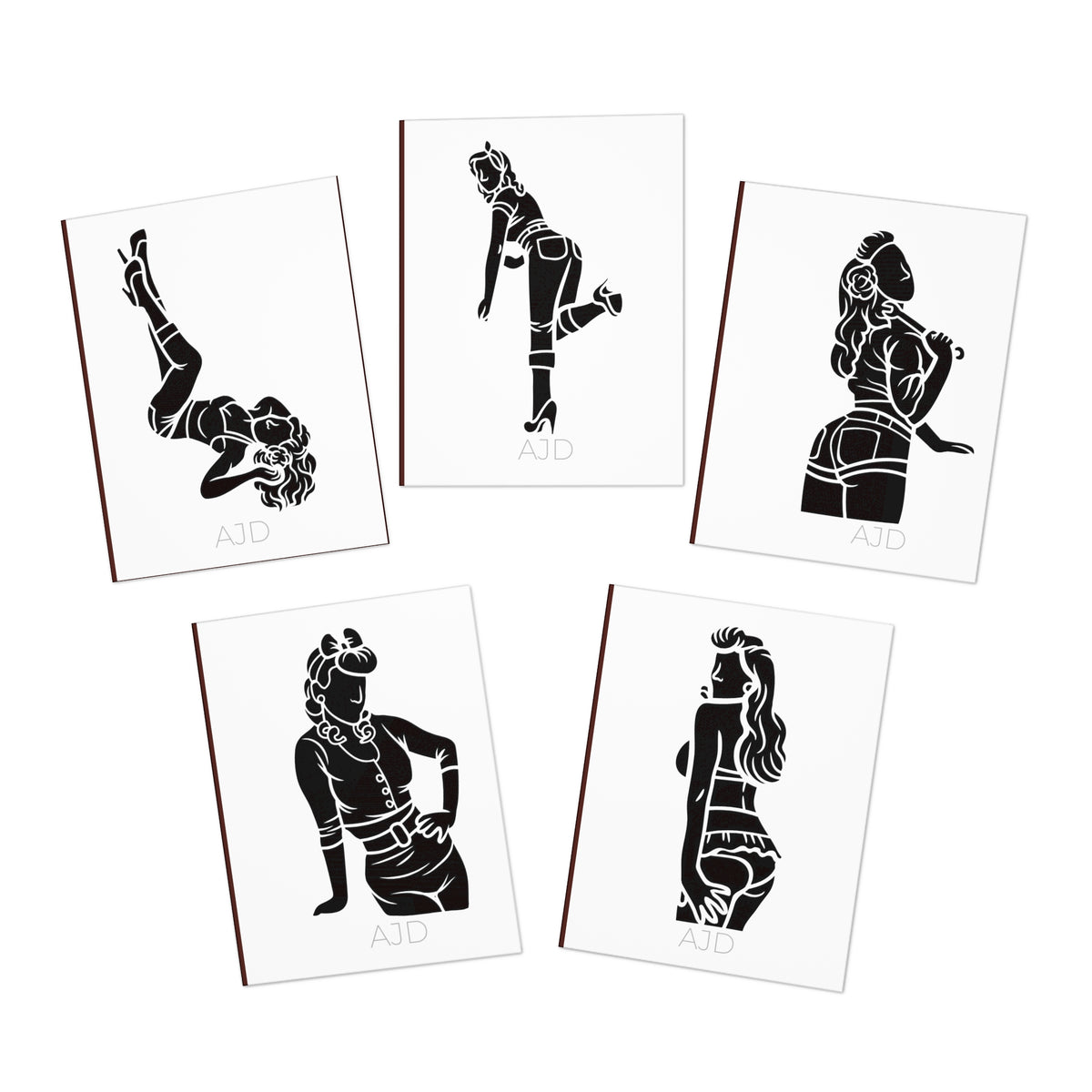 5-Pack Pin-Up Greeting Cards (Blank Inside)