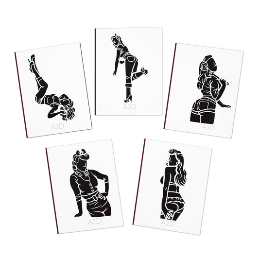 5-Pack Pin-Up Greeting Cards (Blank Inside)