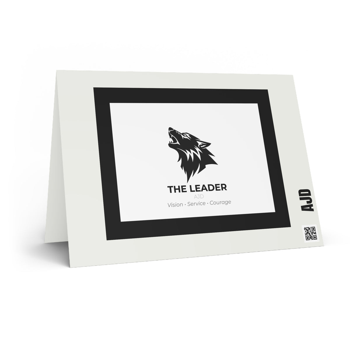 The Leader Wolf Greeting Card – Vision, Service, Courage