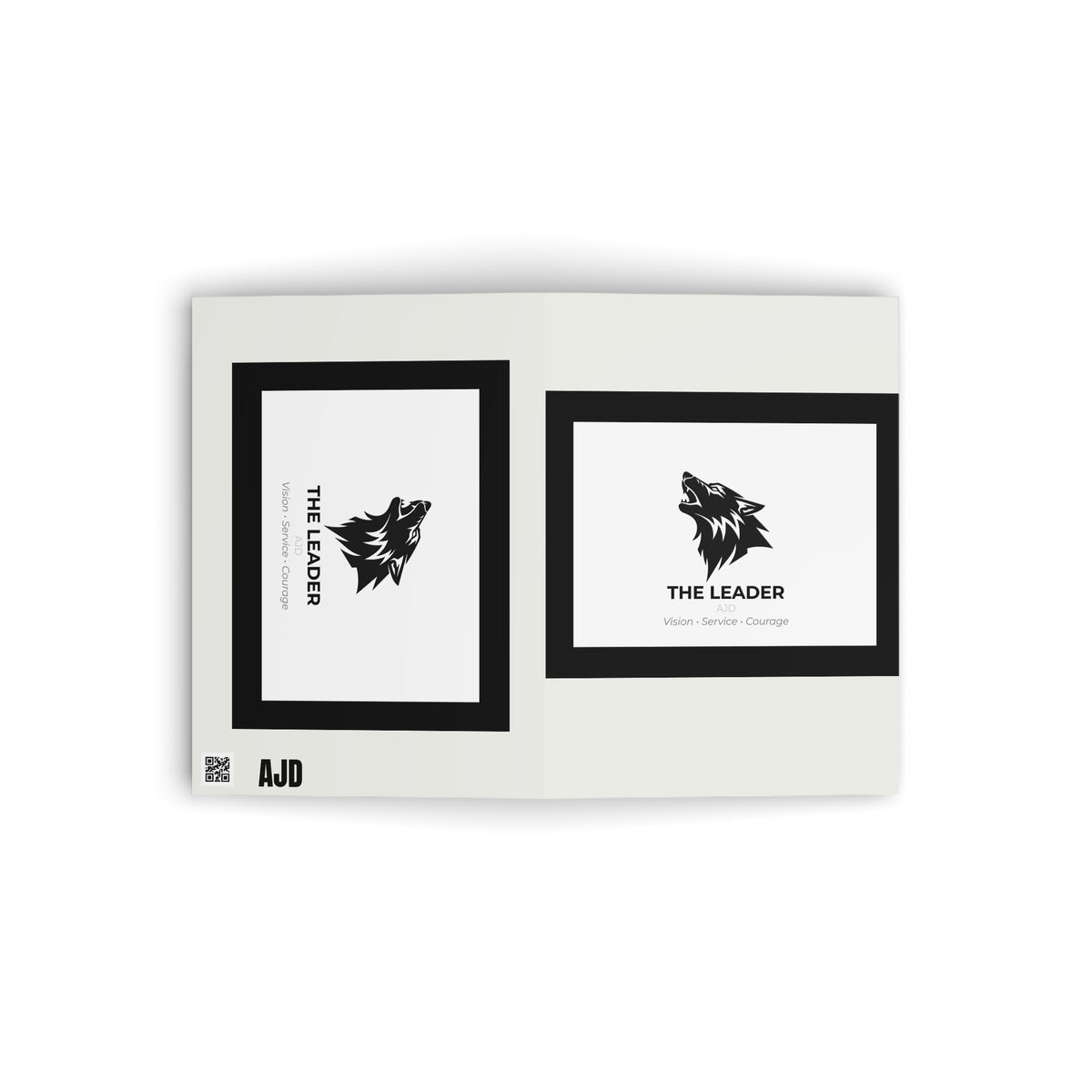 The Leader Wolf Greeting Card – Vision, Service, Courage