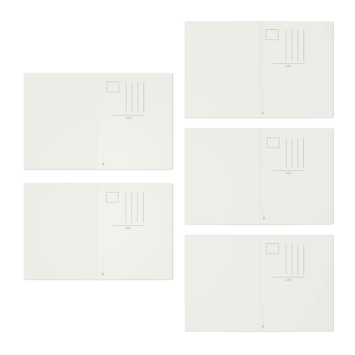 2-in-1 Greeting Cards & Postcards, 5-Pack
