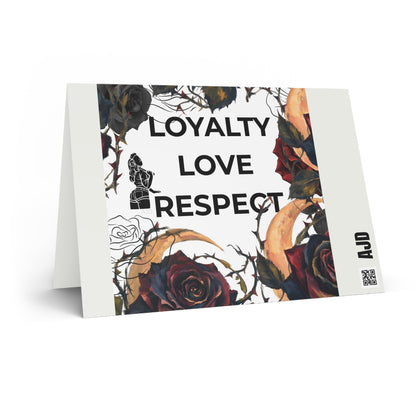 2-in-1 Loyalty Love Respect Floral Greeting Card & Postcard
