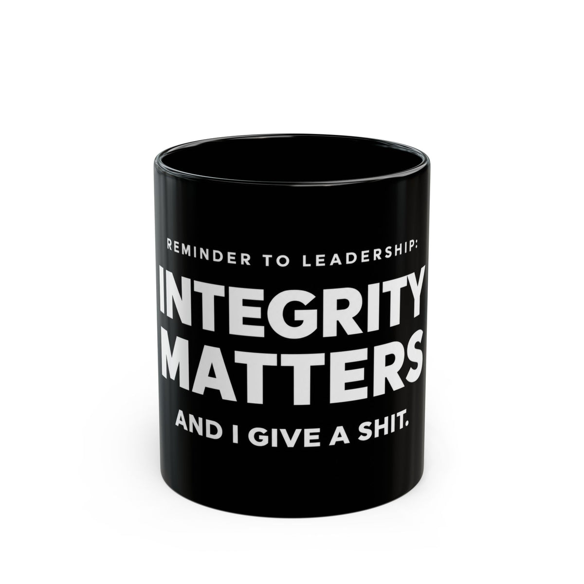 Integrity Matters Leadership Black Mug