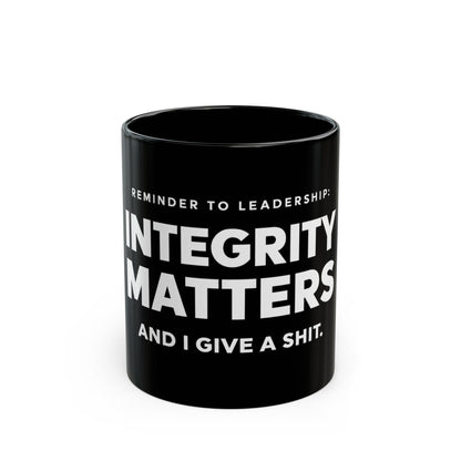 Integrity Matters Leadership Black Mug
