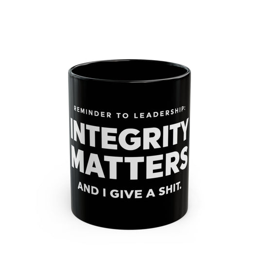 Integrity Matters Leadership Black Mug