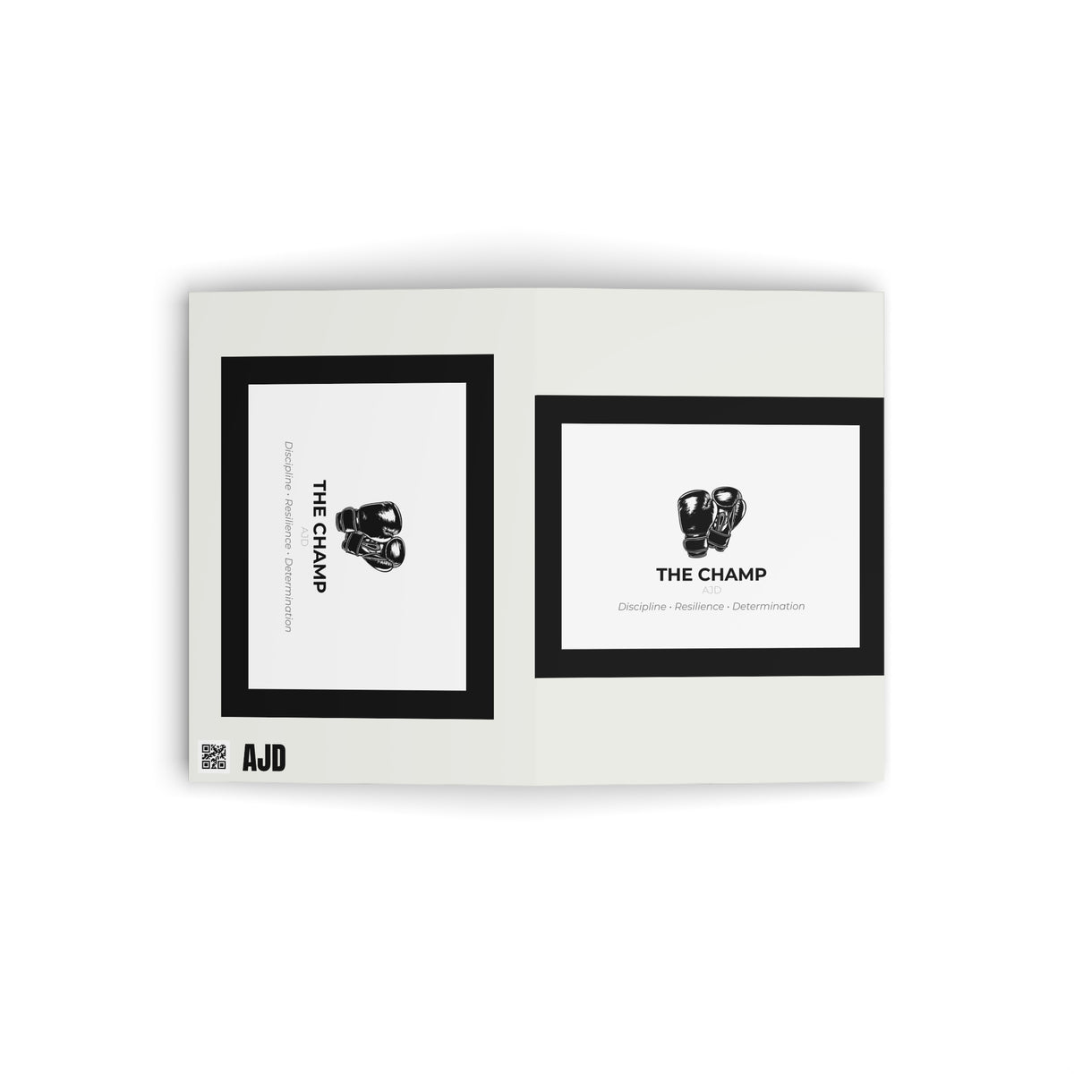 2-in-1 The Champ Motivation Greeting Card & Postcard