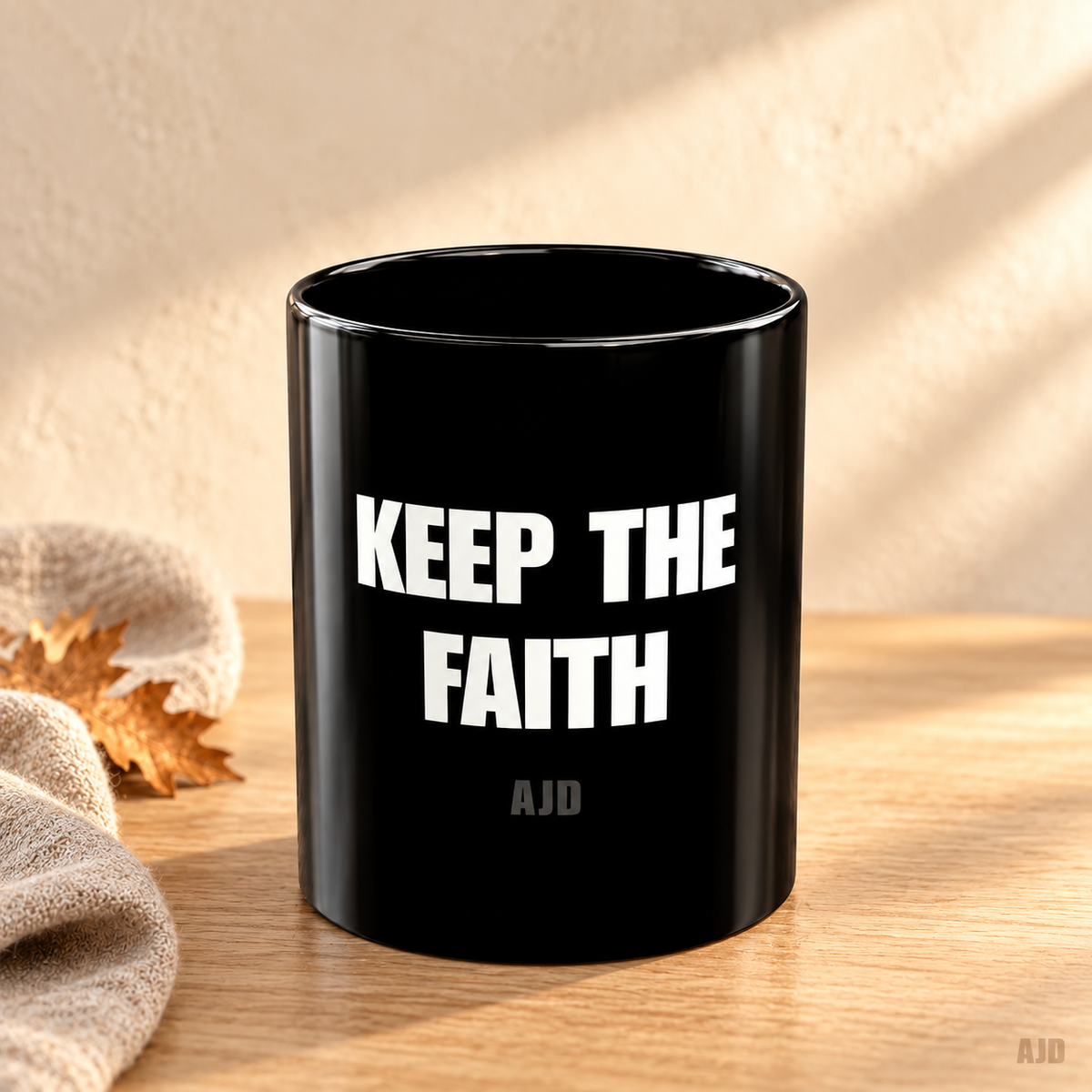 Keep The Faith Black Coffee Mug